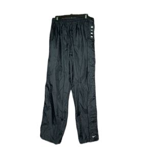 Vintage Nike mens black nylon snap basketball warm up pants XLx32 EUC